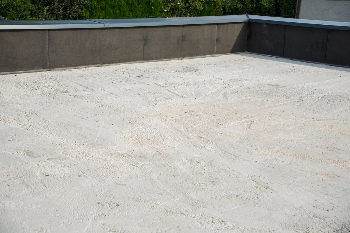 New concrete flat roof before waterproof insulation